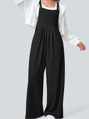 HALARA Black Wide-Leg Bib Jumpsuit